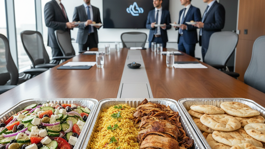 Halal corporate catering Calgary office lunches business meetings Stampede events